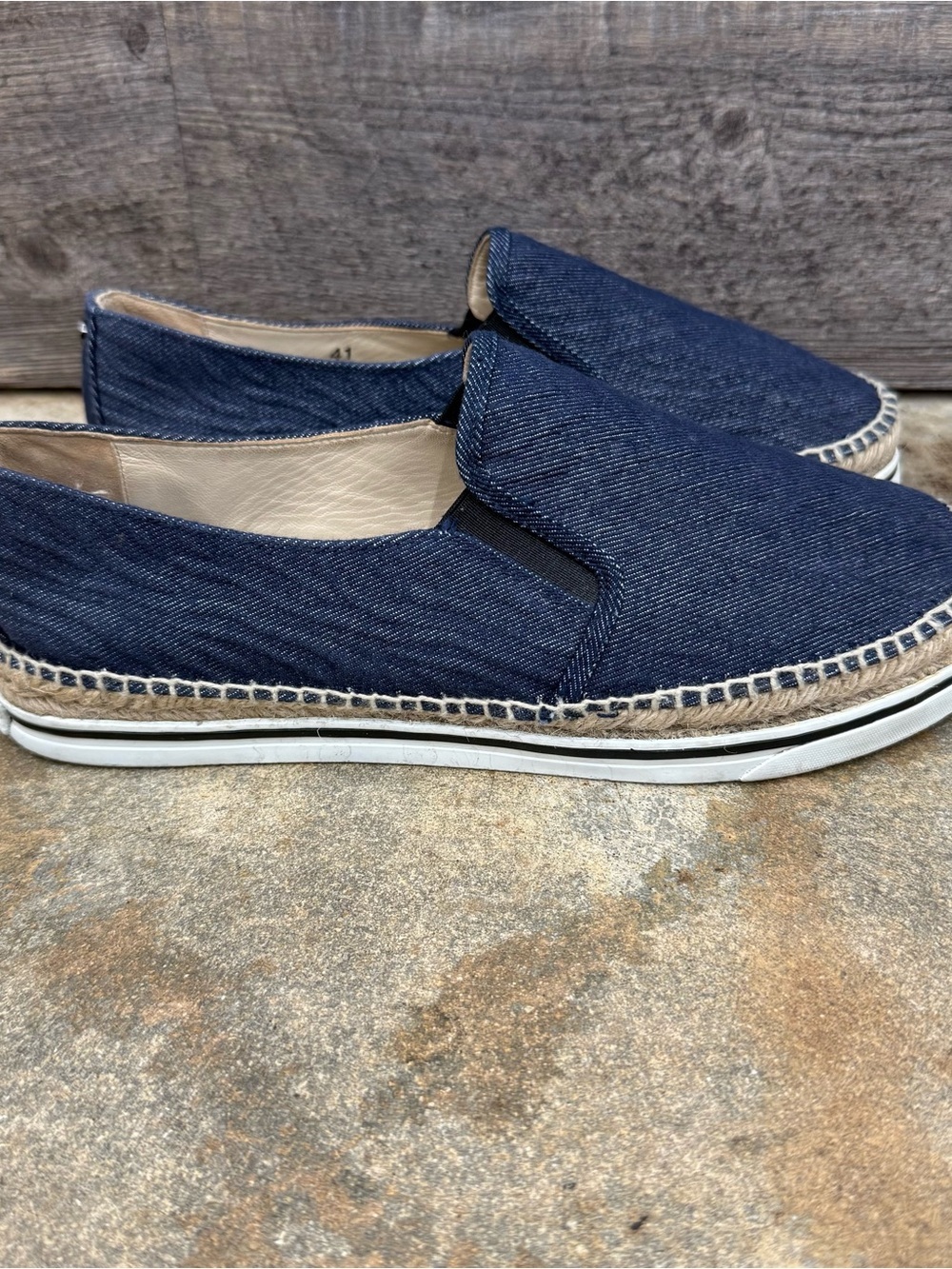 Jimmy Choo Blue Dawn Textured Slip-On Espadrilles - Picture 4 of 8